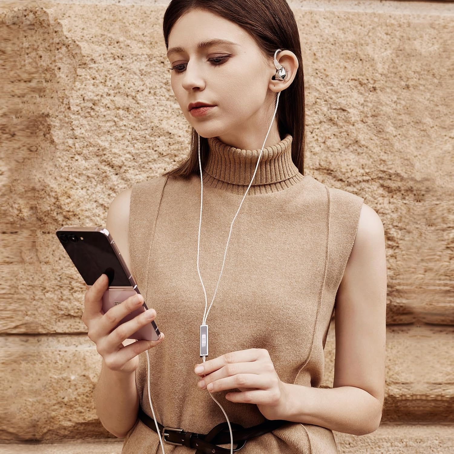 Questyle NHB15 USB C Earphones in-Ear Earbuds with DAC True Lossless Wired Headphones with Type C Connector 192kHz Hi-Res Music IEM HiFi Stereo Audiophile Ear Buds with 3.5mm Jack