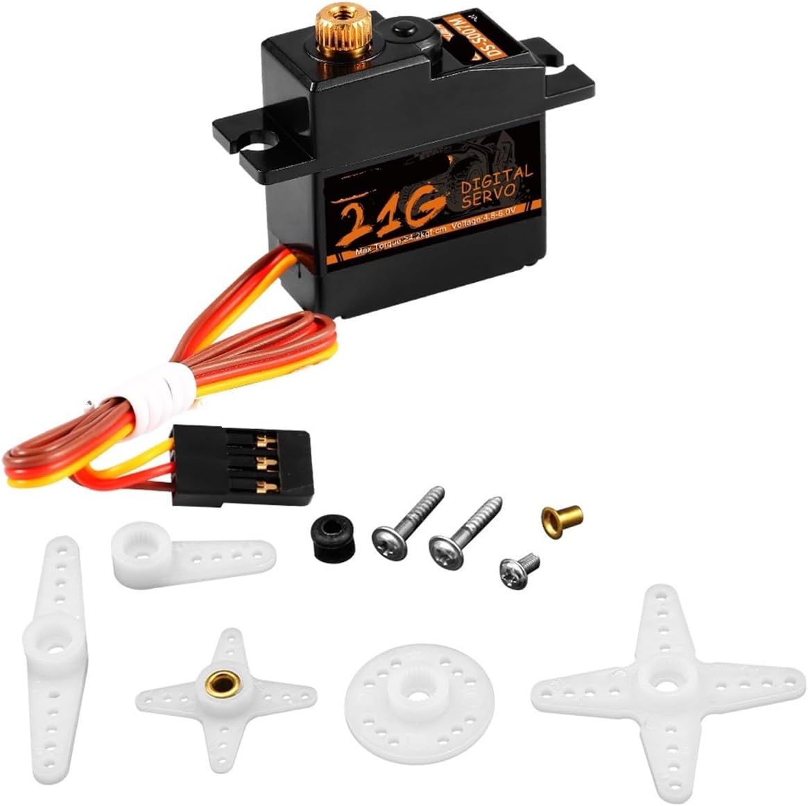 1/5/10/20pcs 21g Metal Gear Mini Servo 17g Servo Suitable for 1:18 1:16(20PCS)