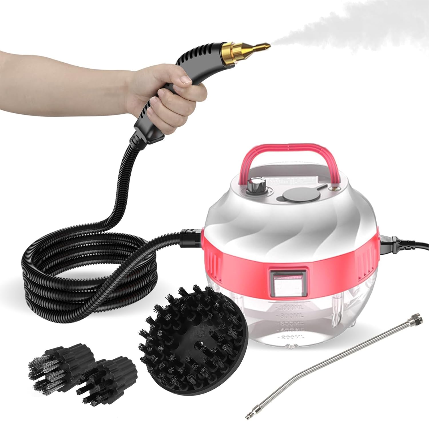Handheld Steam Cleaner, 1500W High Pressure, 6 Adjustable Speeds, High Temperature Multifunctional Cleaning for Kitchen and Bathroom