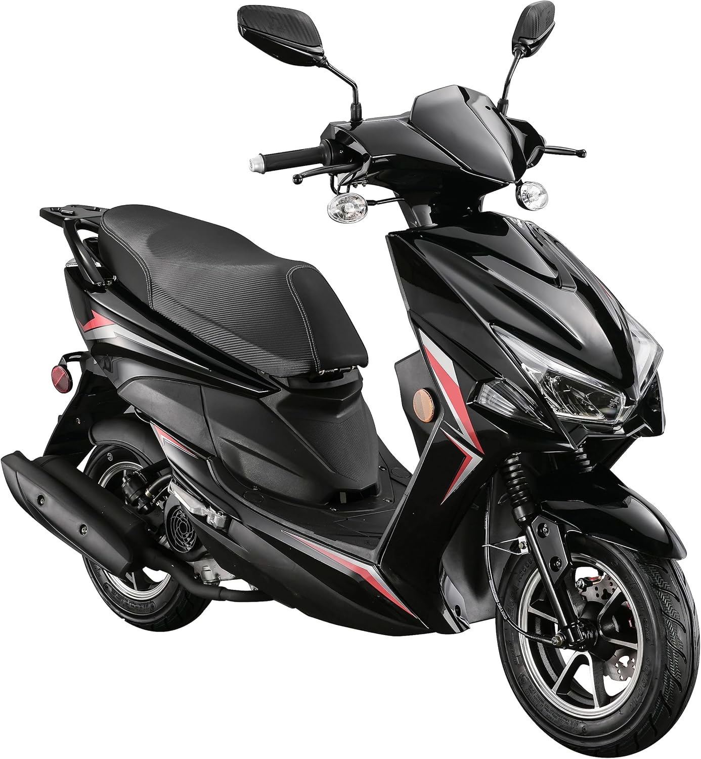 HHH X18 150cc Scooter Street Motorcycle Gas Moped 150cc Adult Bike with 10 inch Aluminum Wheels (Choose Your Color : Red, Black & Blue)