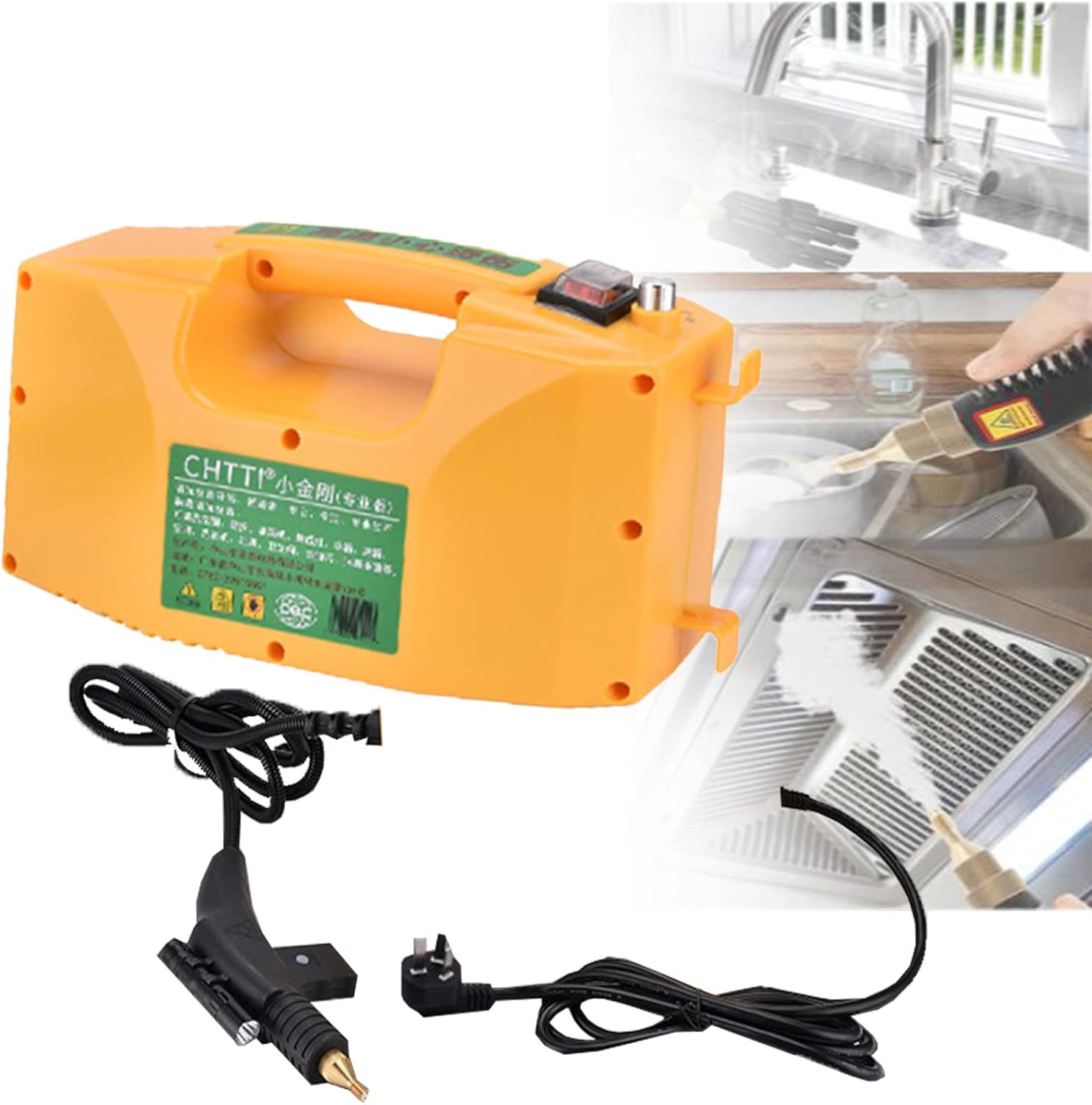 ZWEBY 2600W High Temperature Pressurized Steam Cleaner Handheld Portable Steam Cleaning Machine Automatic Pumping,Home Appliances,Commercial,Hotel,Kitchen,Catering