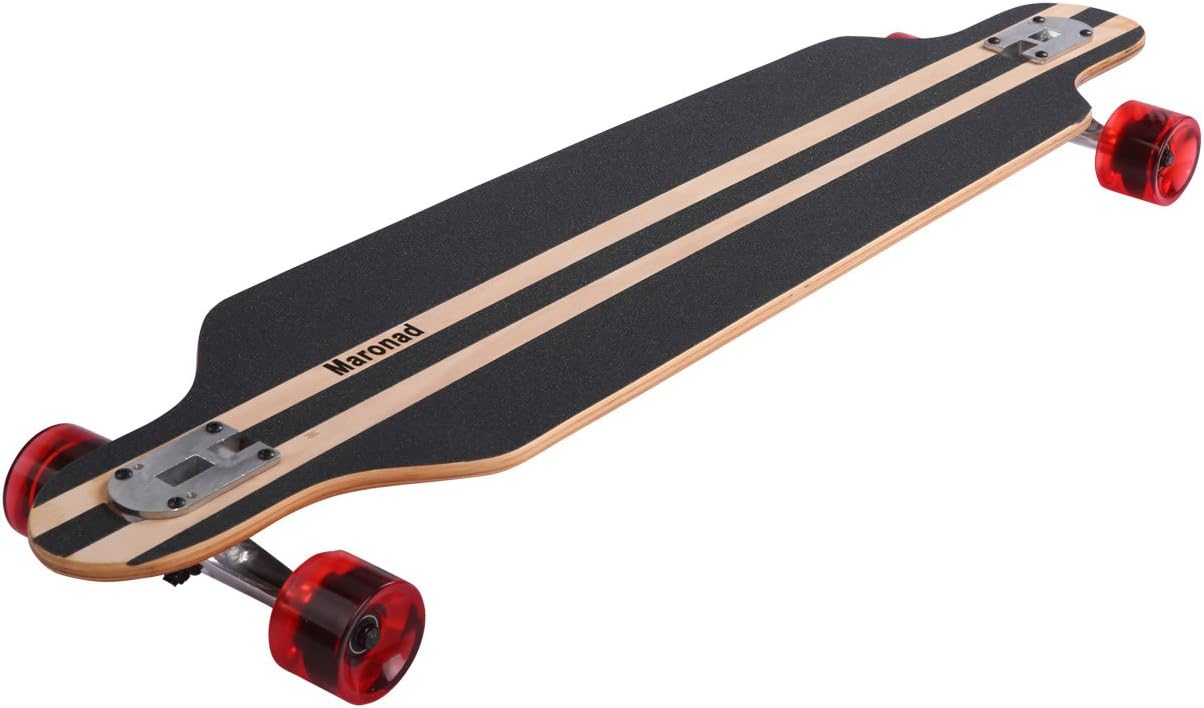 Longboard Skateboard Drop-Through Cruiser ABEC-11 Street Surfing Skating 104 x 24 cm, Modell Streetsurfer - Dripping Skull