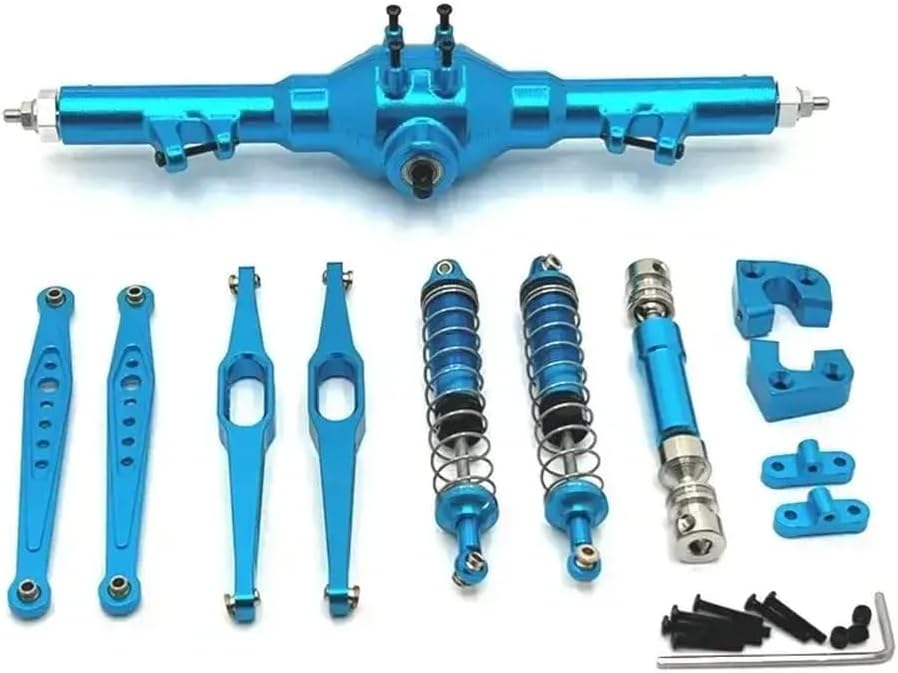 Metal Rear Axle Drive Shaft Shock Absorber Trailing Arms RC Car Upgrade Parts Compatible with RC Car Models 1 10 Scale Models 124006 12423 12427 12428 12429(Blue)