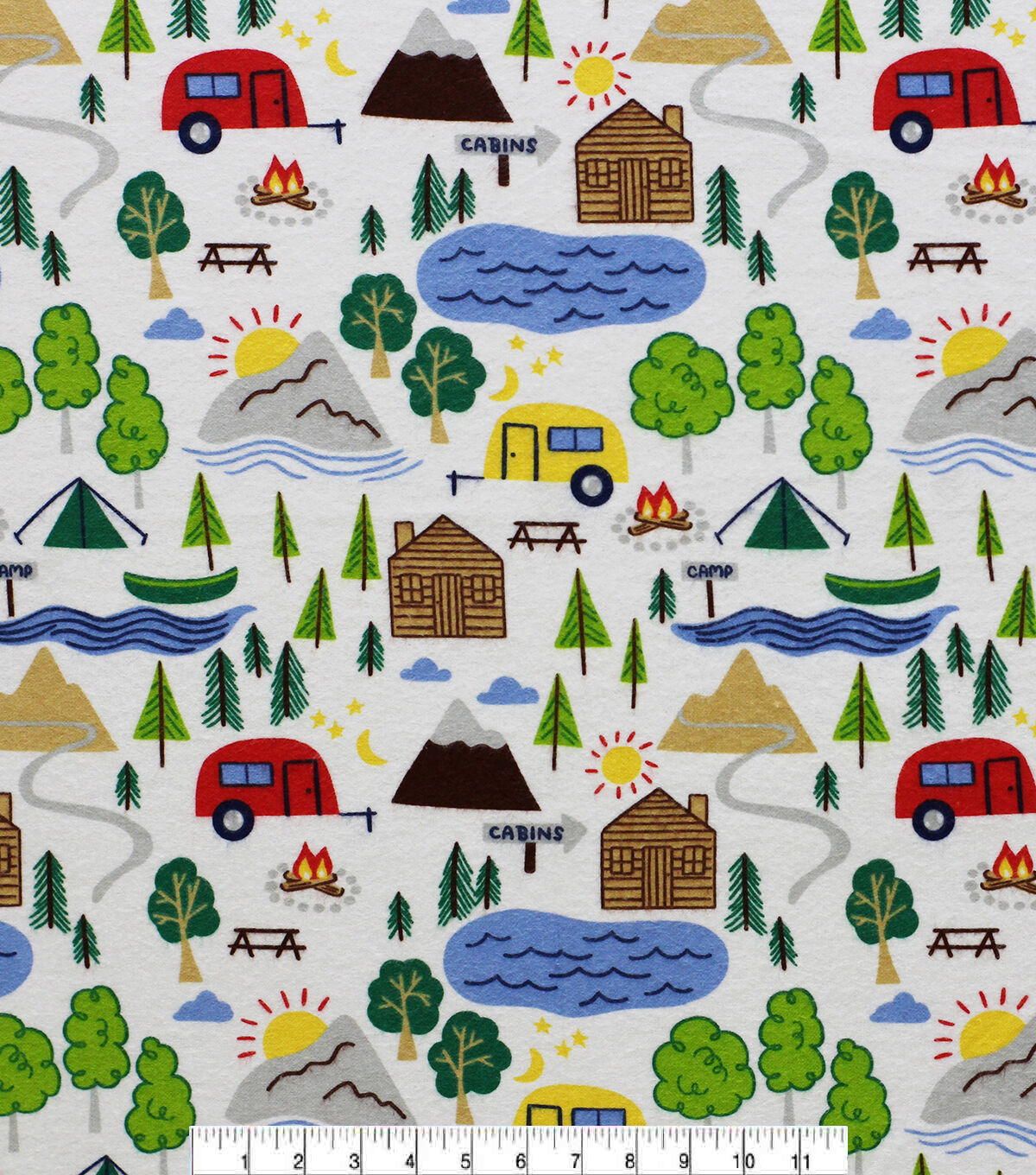 Camping Super Snuggle Flannel Fabric