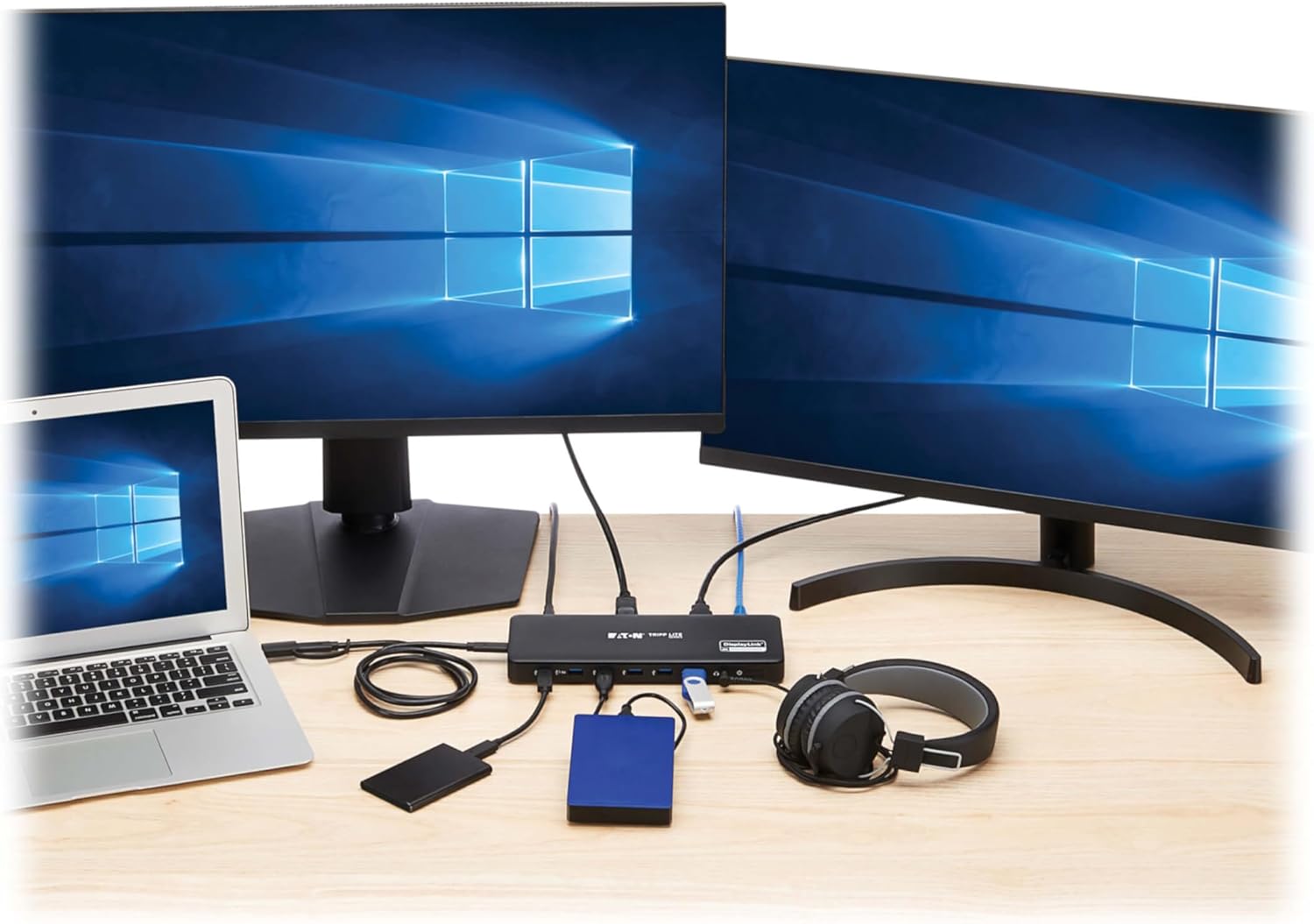Eaton Tripp Lite Series USB C Laptop Docking Station Dual Monitor - 4K HDMI or DisplayPort, 5X USB 3.2 Gen 1, Gigabit Ethernet, 100W PD USB-C Charging, and 3.5mm Headphone Ports (U442-DOCK24DL2A)