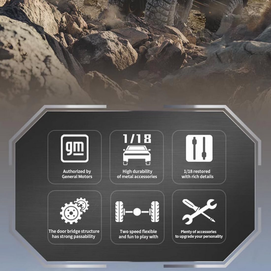 Off-Road RC Car, FMS 1/18 2.4G RC Electric Brushed Climbing Vehicle Model with Two-Speed Transmission and Metal Axle EV Shell, Idea Vehicle Gift for Adults and Teens (RTR Version/White)