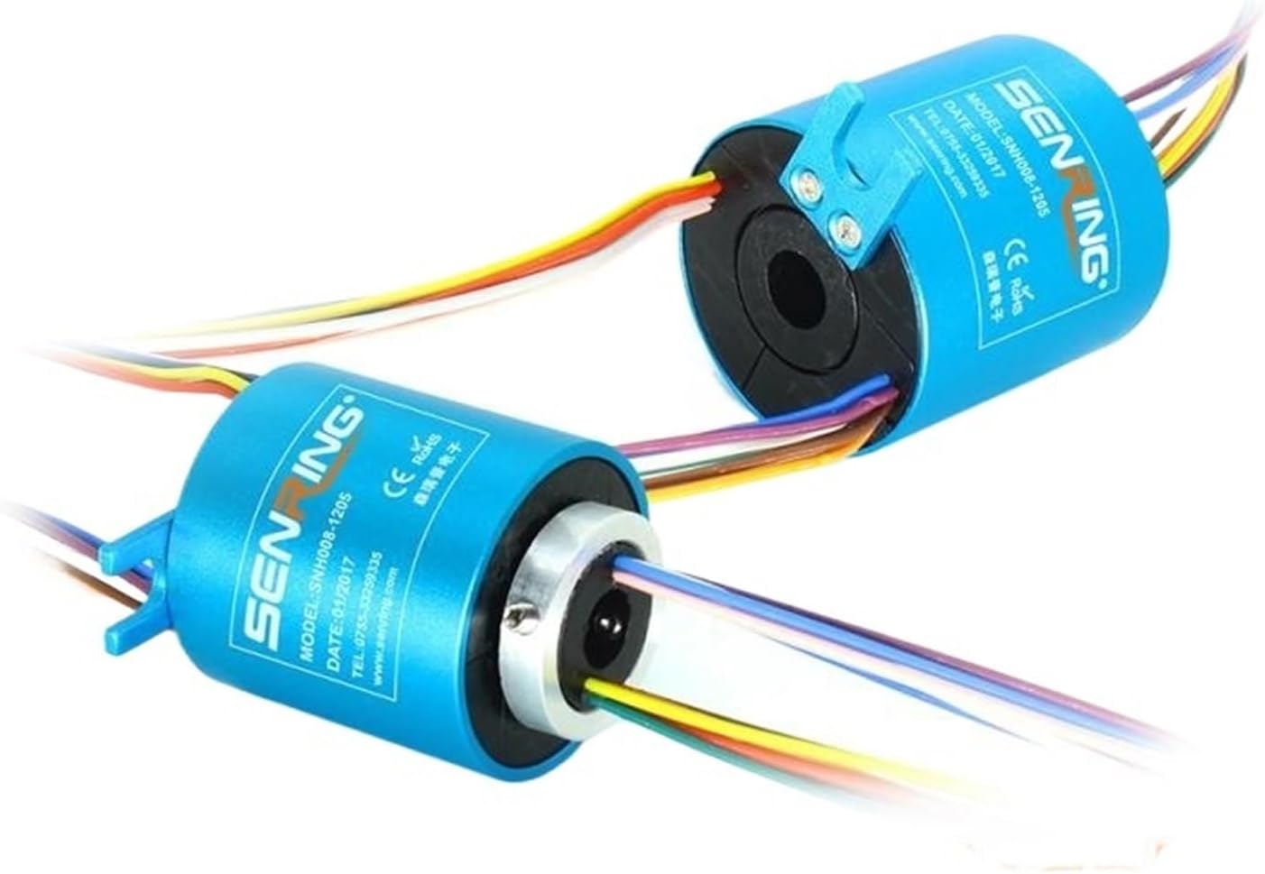 Mini bore Size 8mm OD 35mm of Through Hole Slip Ring 12 Wires Each 5A