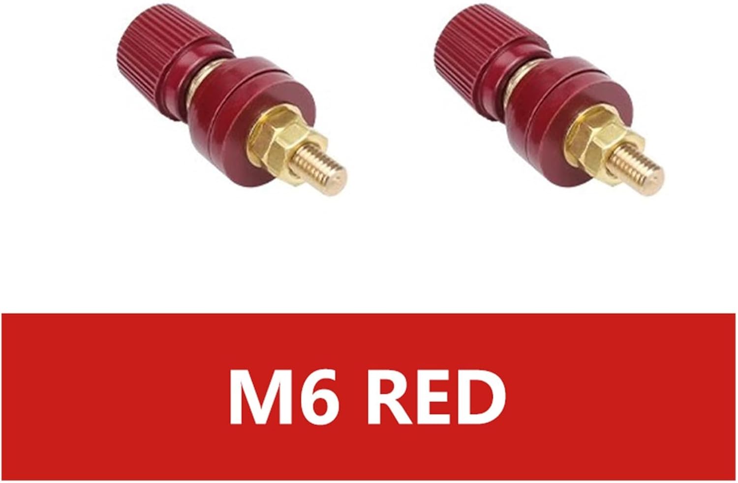 Power Junction Post Connectors 5/20PCS 5/6/8/10mm Power Junction Connector Red Black 107/333/555 Type Post Terminal Kit Stud(M6 RED 60A,100PCS)