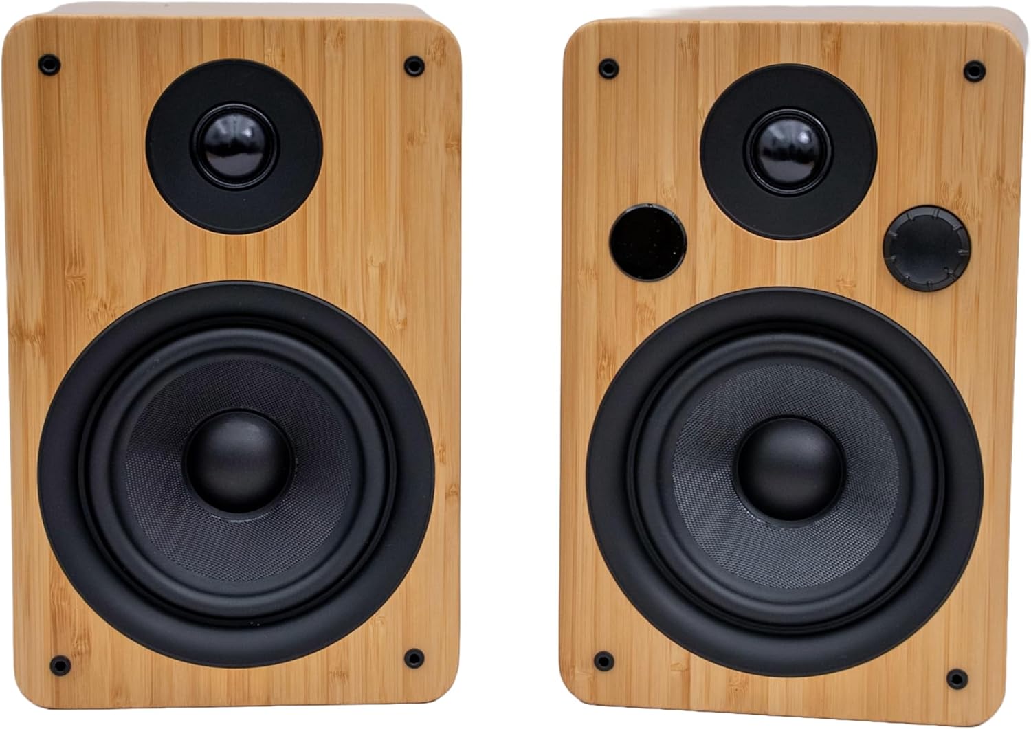 Peachtree Audio M25x Powered Bluetooth Bookshelf Speakers (Pair) – Real Bamboo Brown | Hi-Fi Stereo Sound, 5.25” Woofer, Sub Out, USB, Optical, RCA | for TV, Turntables, Desktop & Home Audio