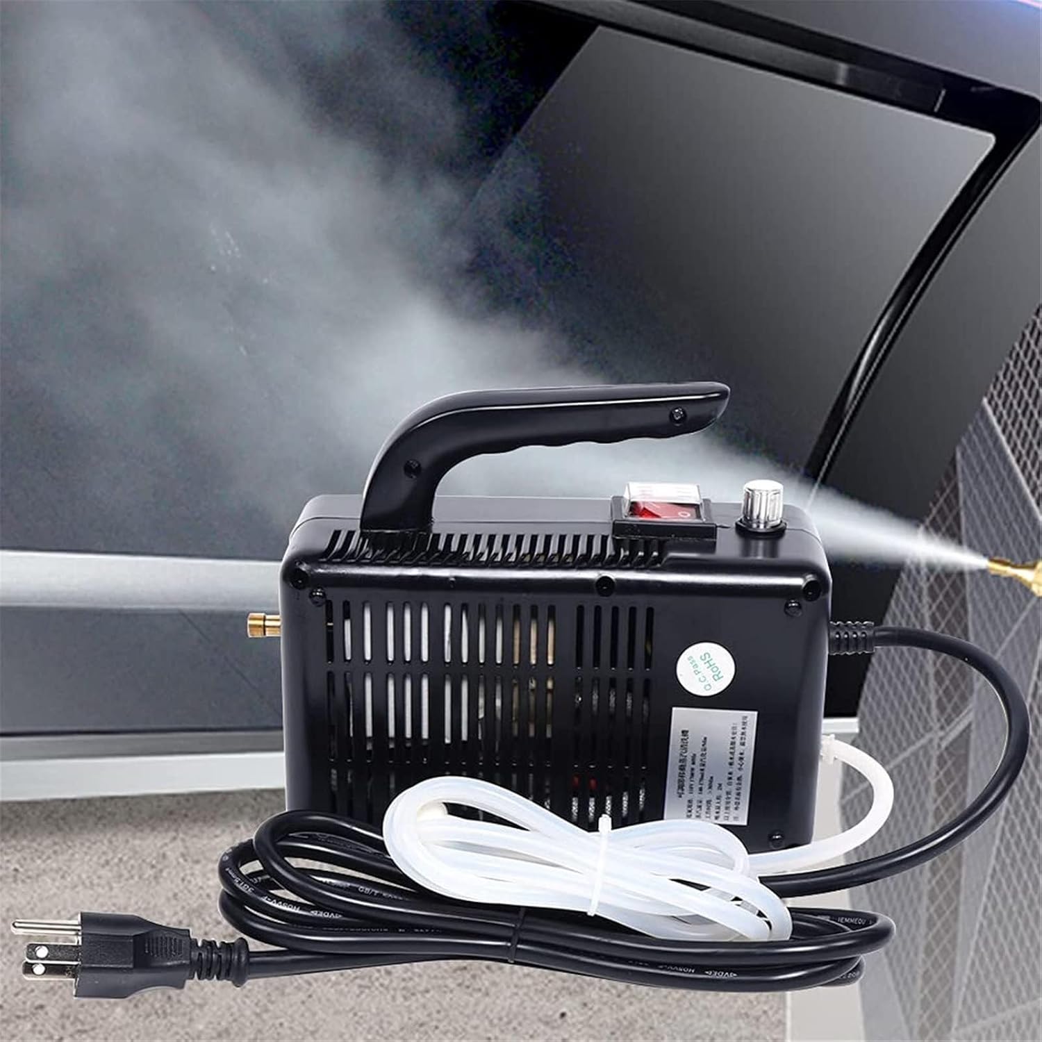 Portable High Pressure Steam Cleaner, Handheld 3Bar Pressurized Steam Cleaning System For Kitchen & Car(Black)