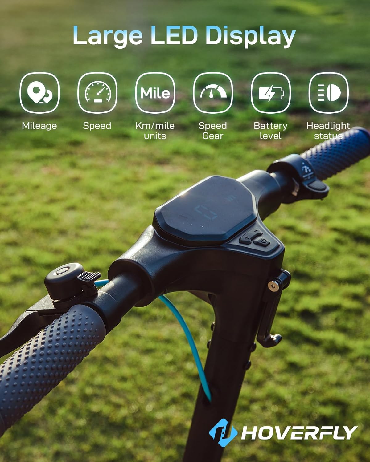 Hoverfly X3/X5 Electric Scooter for Adults, 18/25 Mile Range, 20Mph Top Speed, 500W Motor, 10'' Solid Tire, with Double Suppression Electric Code Lock Walk Assist Mode, Foldable Commuting E Scooter