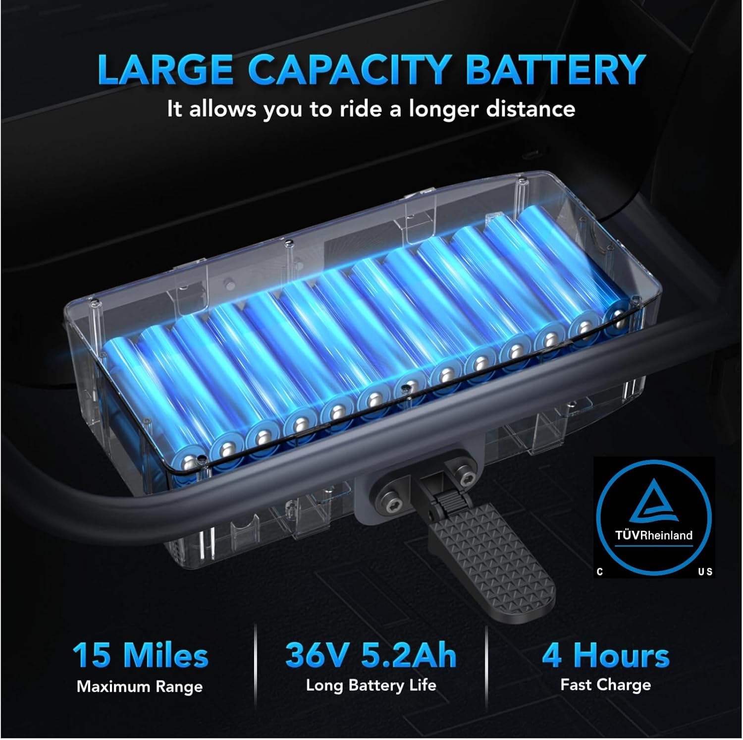 Caroma Peak 1200W Electric Scooter with Seat, 16