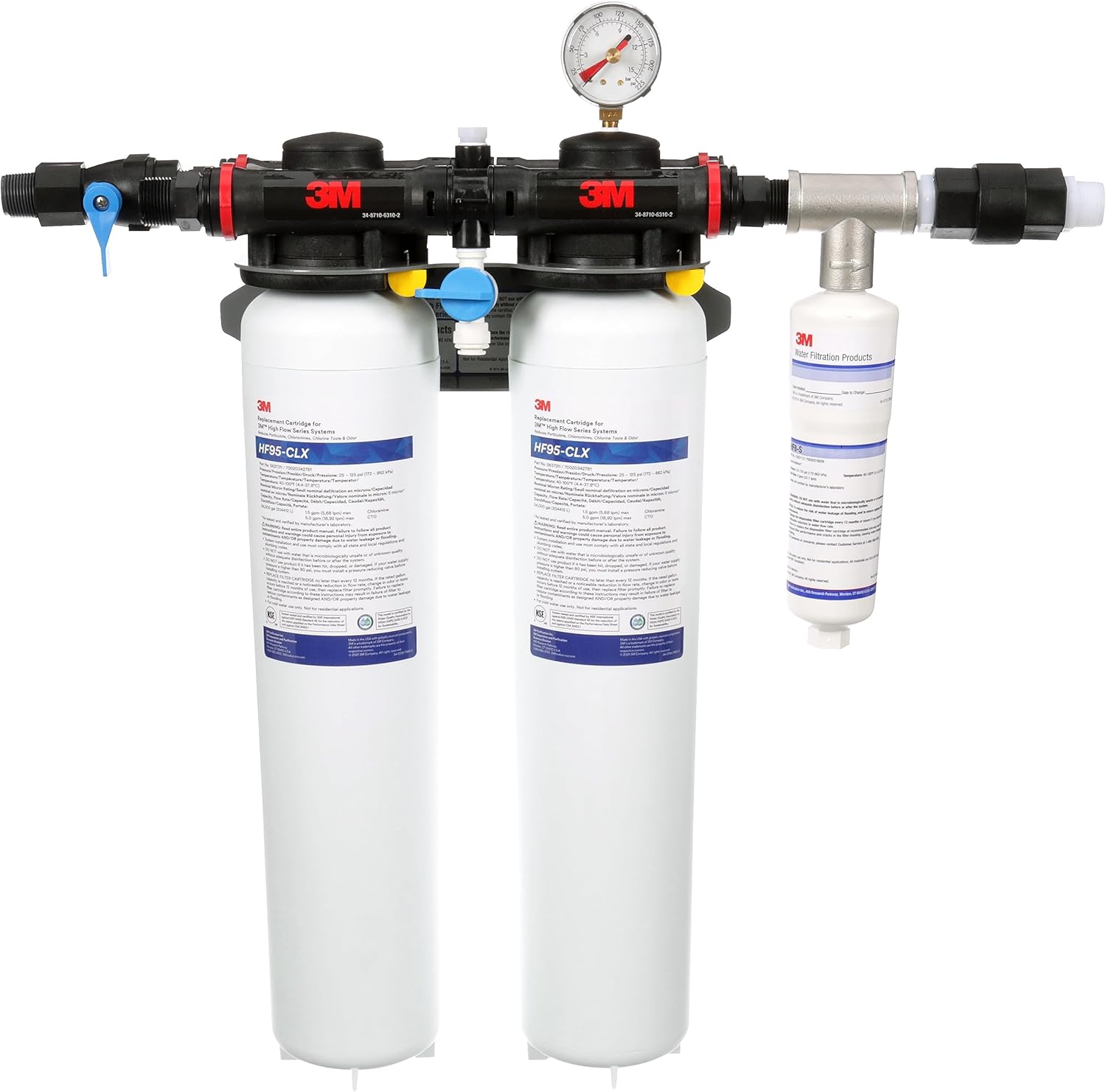 3M Dual Port 290 Series Filter System DP295-CLX, 5624206, For Cold Beverage Applications, 5 um NOM