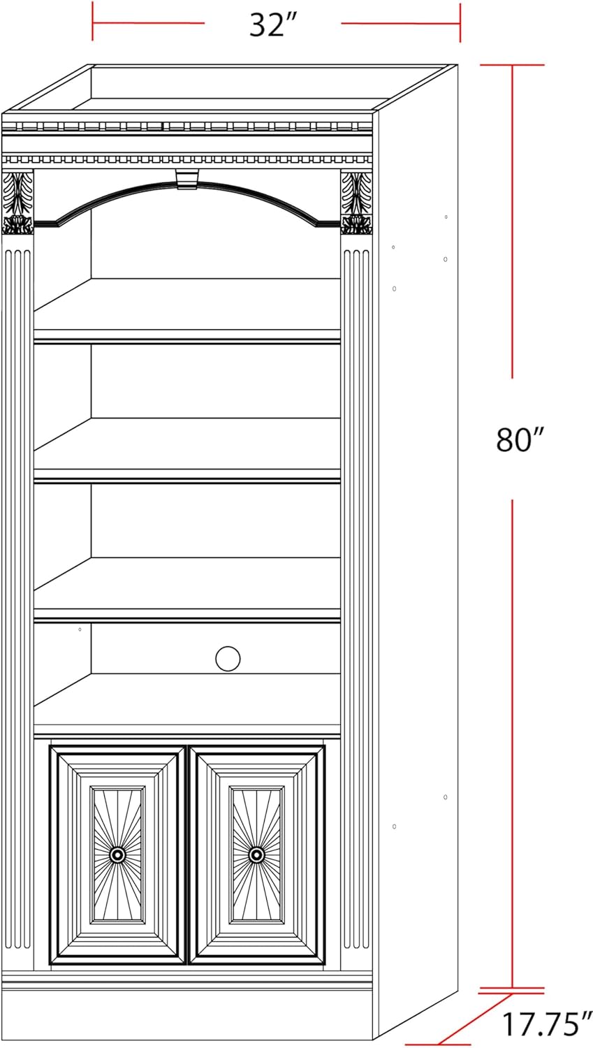 Parker House Huntington 32 in. Open Top Bookcase
