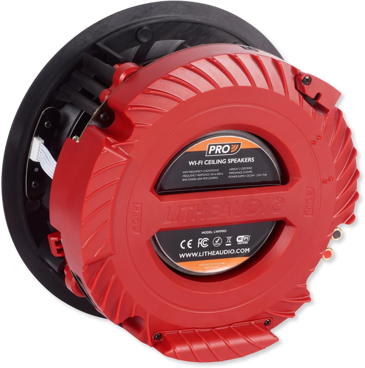 Lithe Audio 06501 Pro Series Wi-Fi & Bluetooth IP44 Bathroom Ceiling Speaker