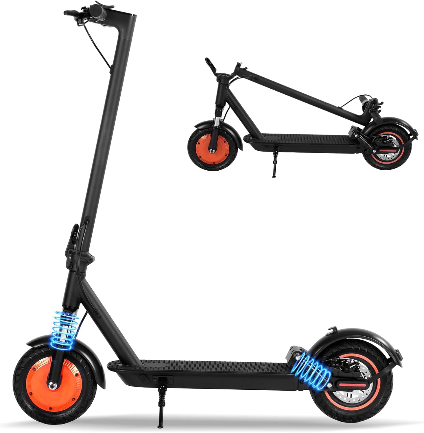 1000W Peak Motor Foldable Commuter Electric Scooter for Adults & Teens - Off-Road Ready with Dual Suspension, 25-Mile Range, 21 Mph, 10