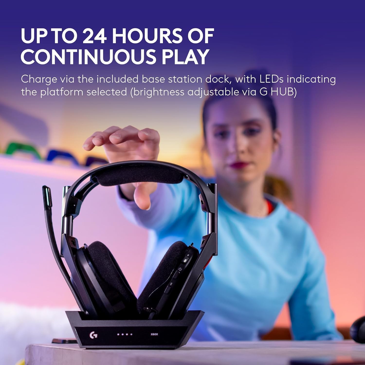 Logitech G Astro A50 Omni-Platform Wireless Gaming Headset + Base Station for PS5, Xbox, PC: PLAYSYNC Audio Switcher,