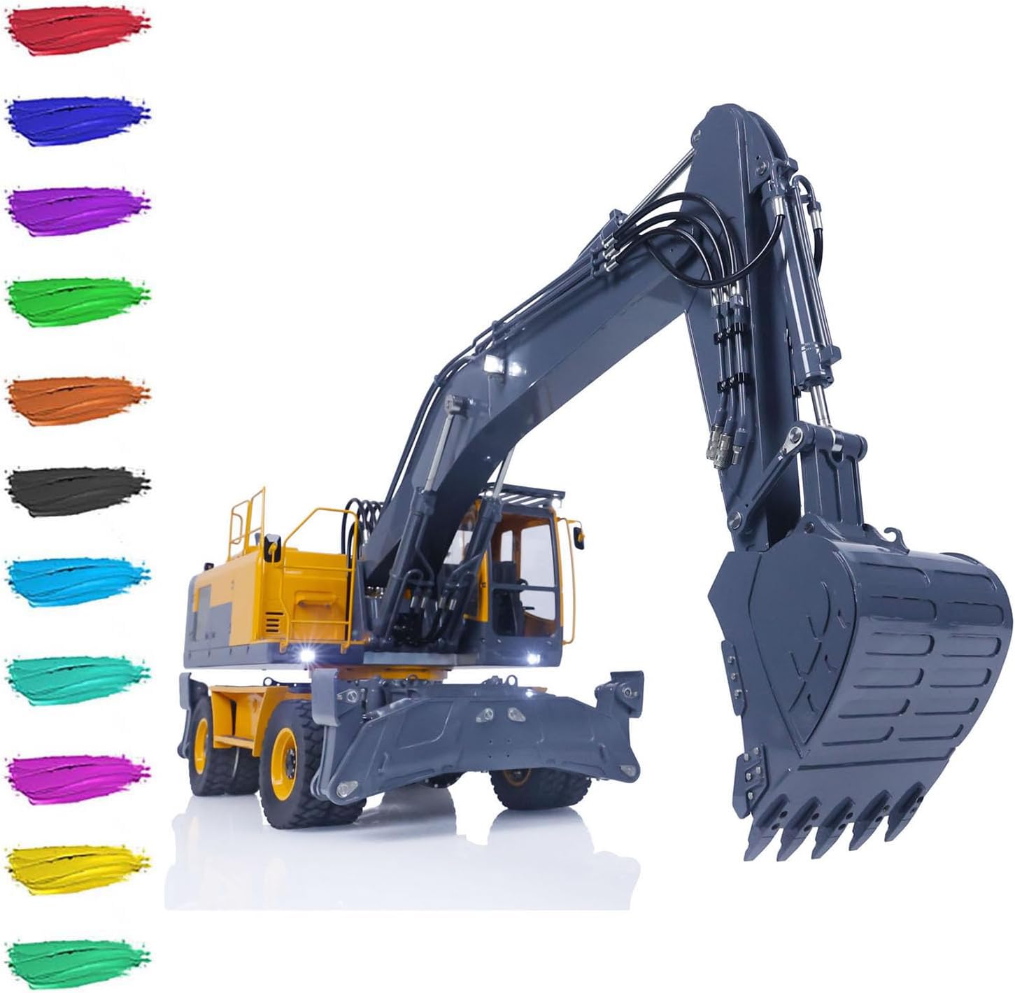 LESU 1/14 RC Model Metal Hydraulic Aoue ET30H Wheeled Excavator Motor ESC Servo Light Set​
