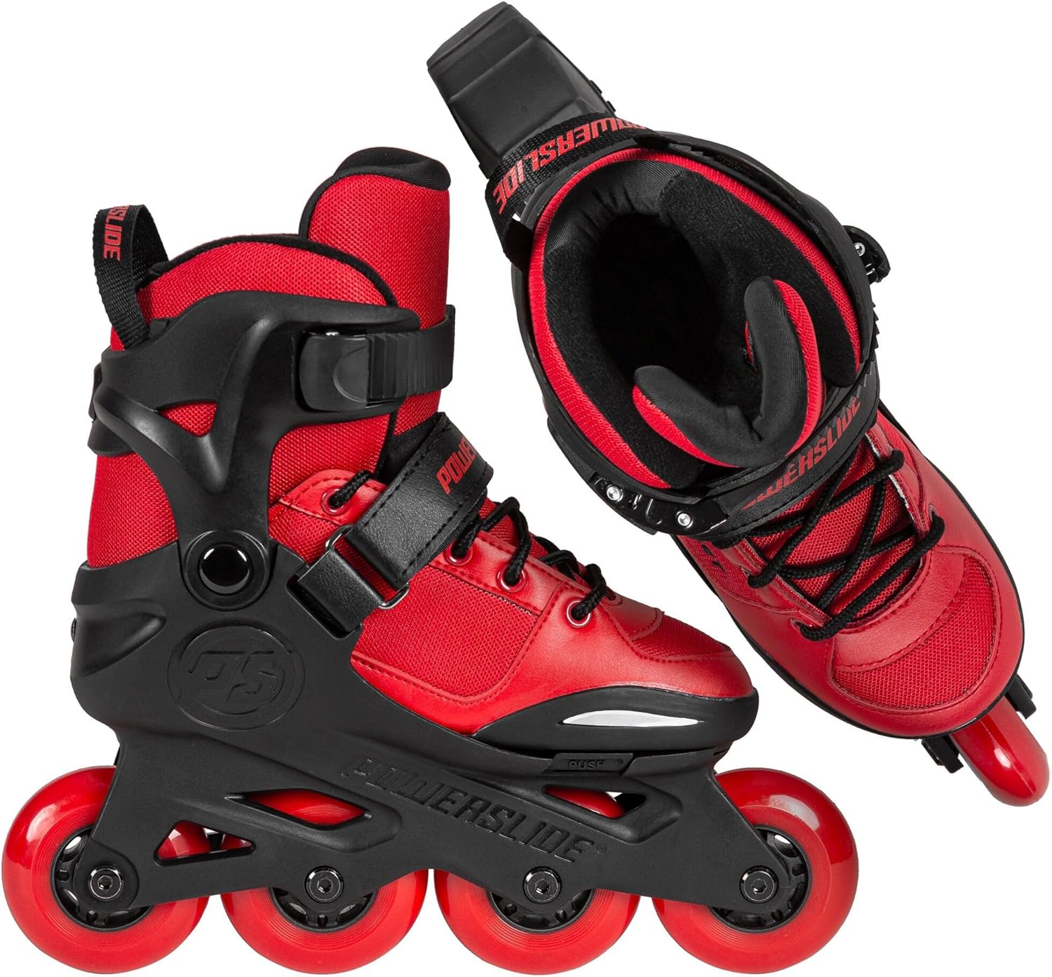 Powerslide Rocket Red, Adjustable Size 4 Wheels Children's Inline Skate, ABEC 7 Bearings