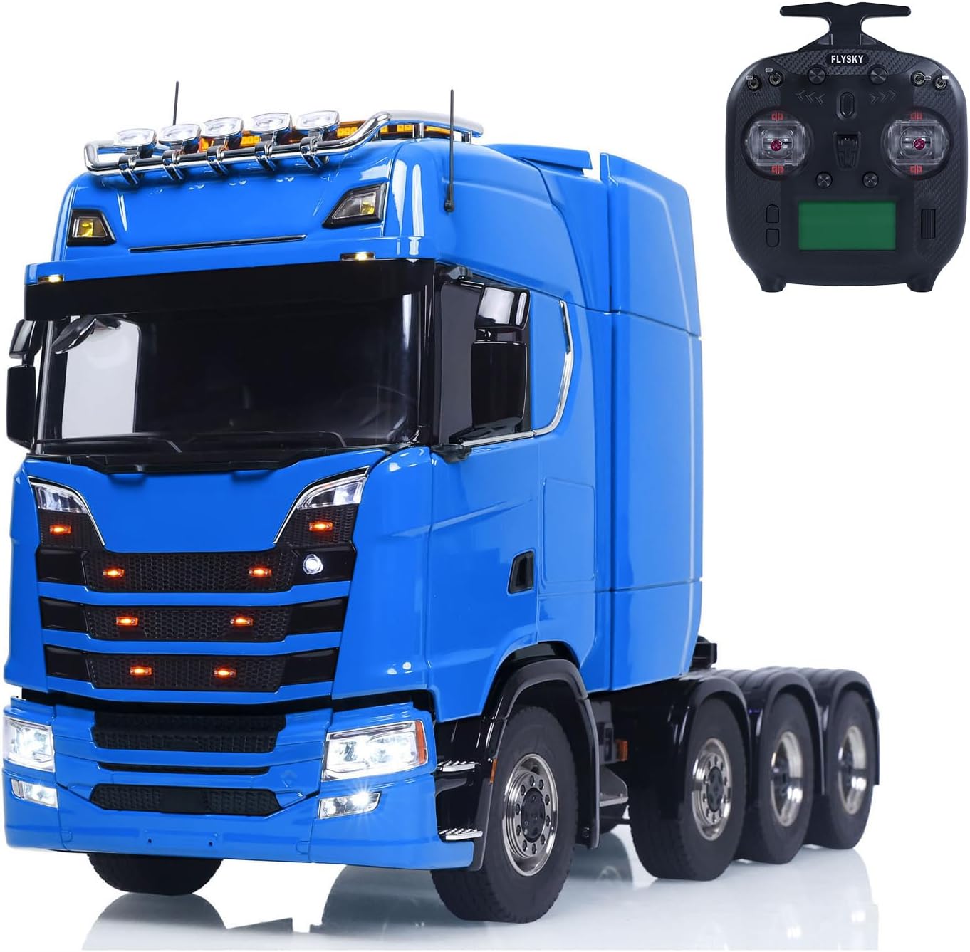 TOUCAN RC HOBBY Flysky Radio RC Tractor Truck 770S 1/14 Remote Control Lorry 8x8 Model Vehicle Axle Locks Sound System Engineering Light