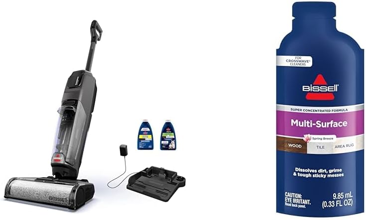 Bissell CrossWave OmniForce Cordless Multi-Surface Hard Floor Cleaner Wet Dry Vacuum with Dedicated Dry Vacuum Mode, 3882 Multi Surface Super Concentrate, 14 0.33 Oz Packets Included, 4144
