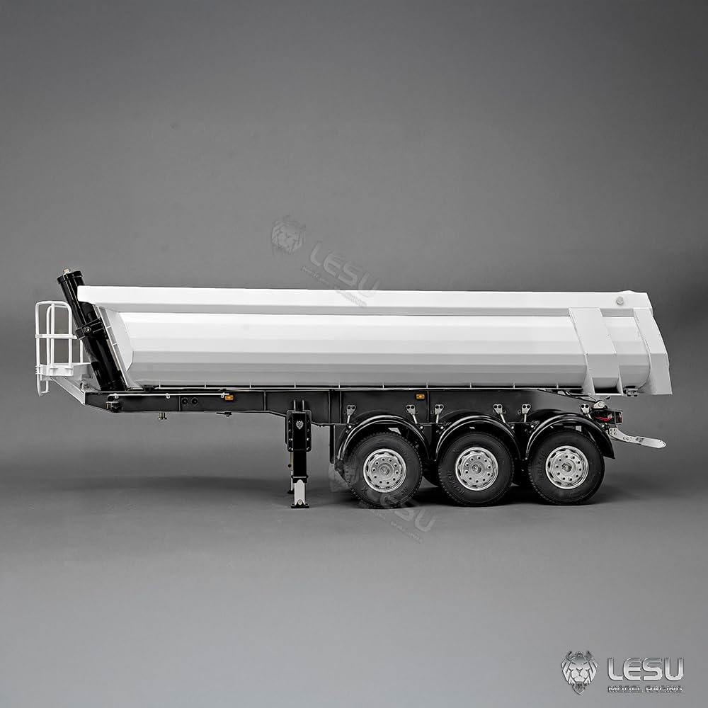 3Axles LESU Metal 1/14 RC Hydraulic Dump Trailer Compatible with DIY Tamiya Tractor Truck Radio Controlled Lorry Car Vehicle R620 770S Fh16 Hobby Model