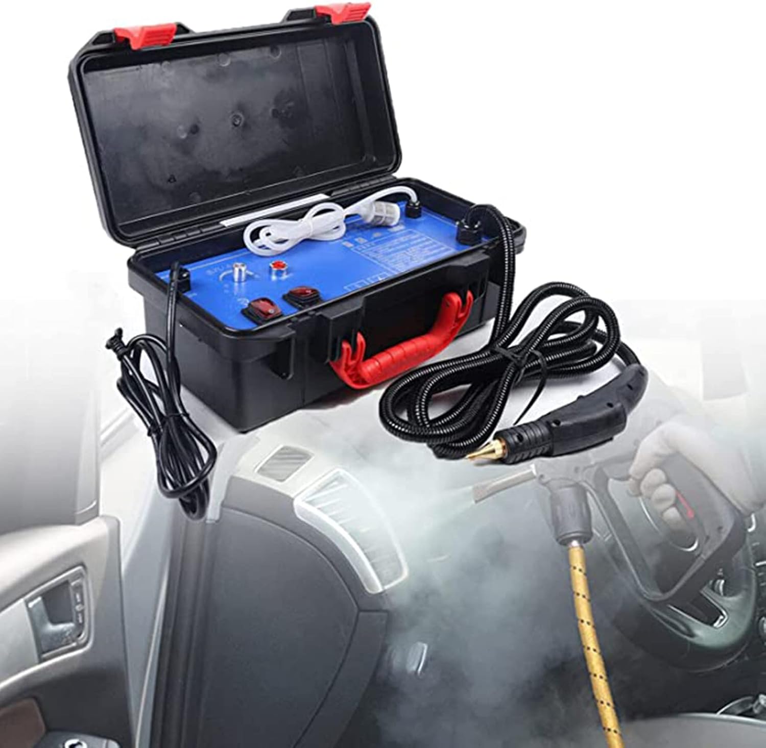 XYEJL Electric Handheld High Pressure Steam Cleaner, Portable High Temperature Hand Steam Steamer Washer for Floors, Home& Car, Kitchen Floors, Bathroom, Windows,110V-1700W