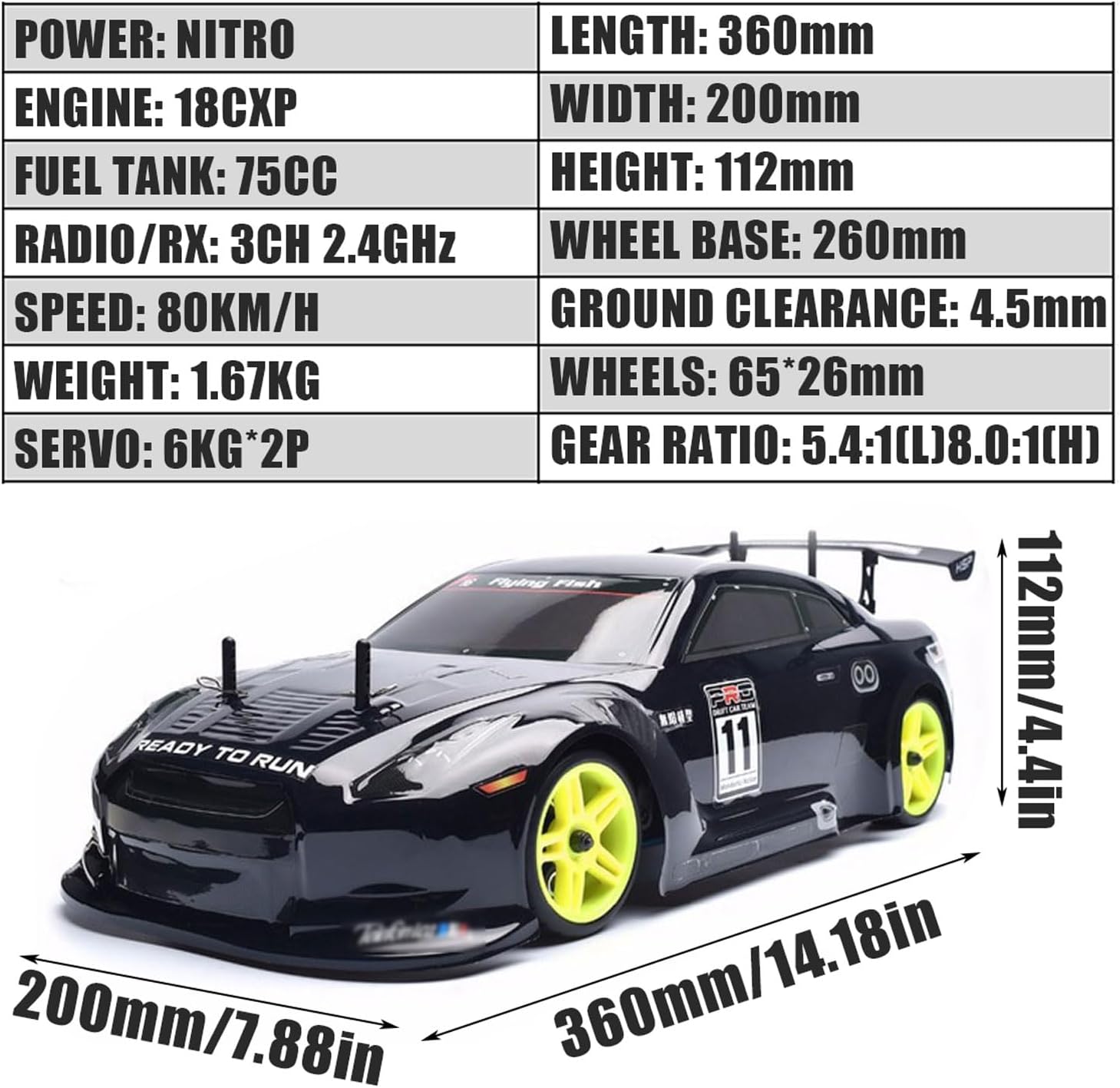 Nitro RC Cars Truck 1/10 Two Speed Nitro Gas Power Truck for Adult Professional Fast Drift Remote Control Car Nitrogen Drive 4WD 80KM/H Metal Chassis Gas Off Road Short Course Vehicle (Blue)