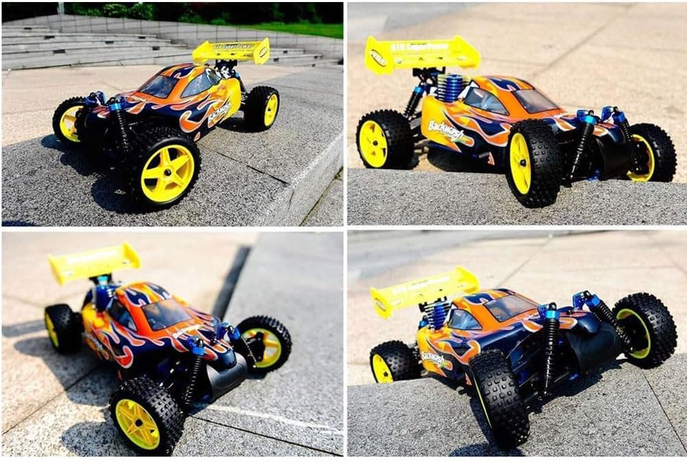 1/10 Nitro RC Car for Adult 75CC Oil-Powered Two Speed RC Crawler Truck, 4WD Off Road Buggy Nitro Gas Power Remote Control Car Hobby Toys, 90KM/H Fast Petrol Engine Racing Car RC Vehicle