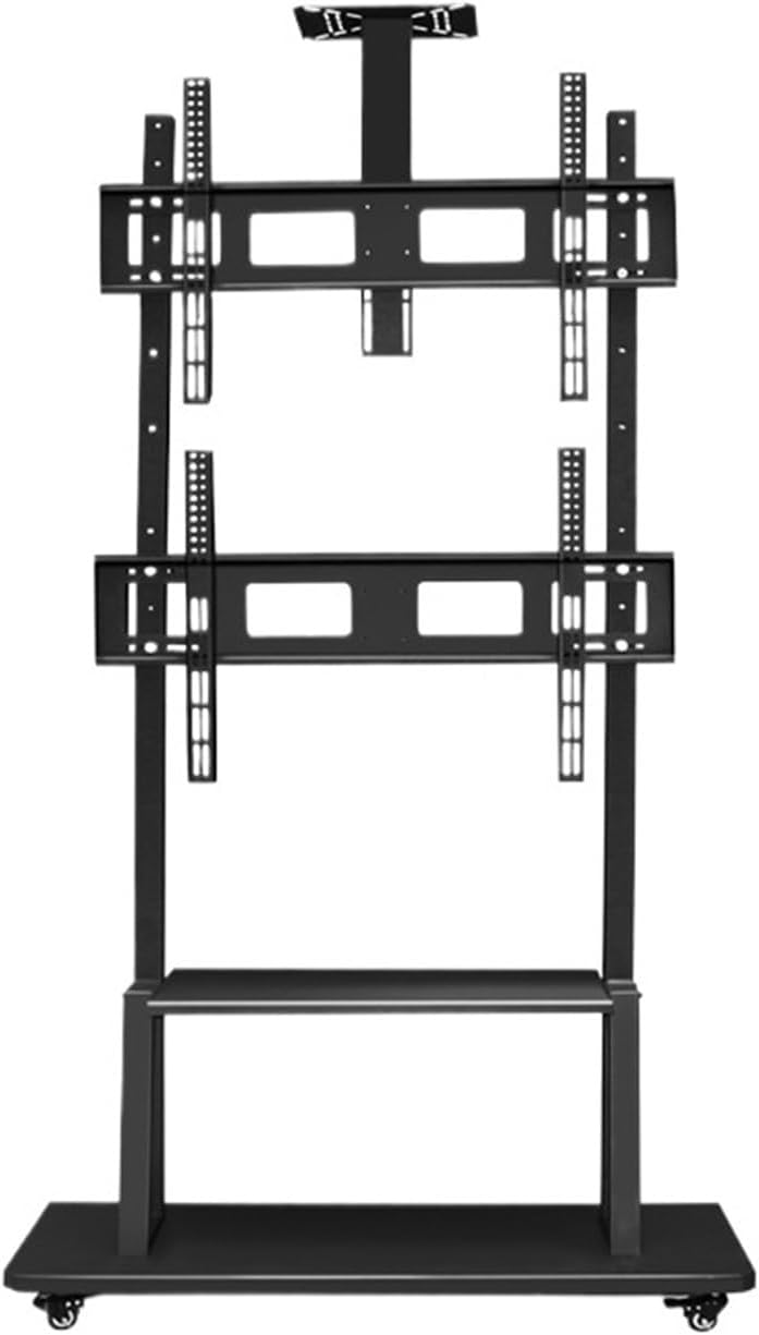 Upper and Lower Dual Screen Splicing TV Mobile Bracket Multi-Screen Floor Hanging Outdoor Display Rack 42-75 inch Shelf(50-75 inch)