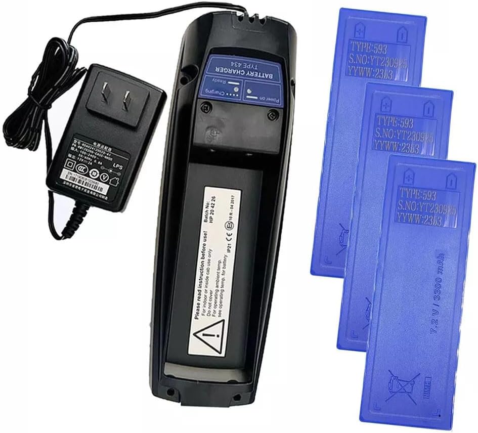 ﹙1X Charger+3X Battery﹚Scanreco 593 Battery Charger for 7.2V SCANRECO 590/592/593/960/1026/EEA2512/RC400 Remote Control Battery, 100-240V Scanreco 434 Battery Charger
