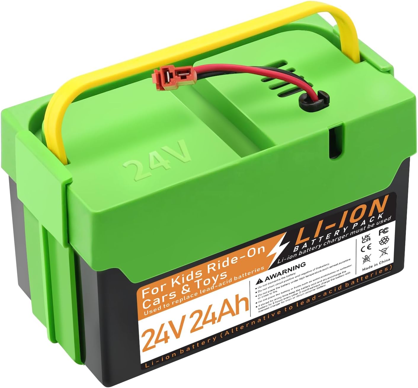 24V 24Ah Li-ion Rechargeable Battery, Replacement Battery Compatible with Best Ride on Cars Thunder UTV Kids Ride-On Car