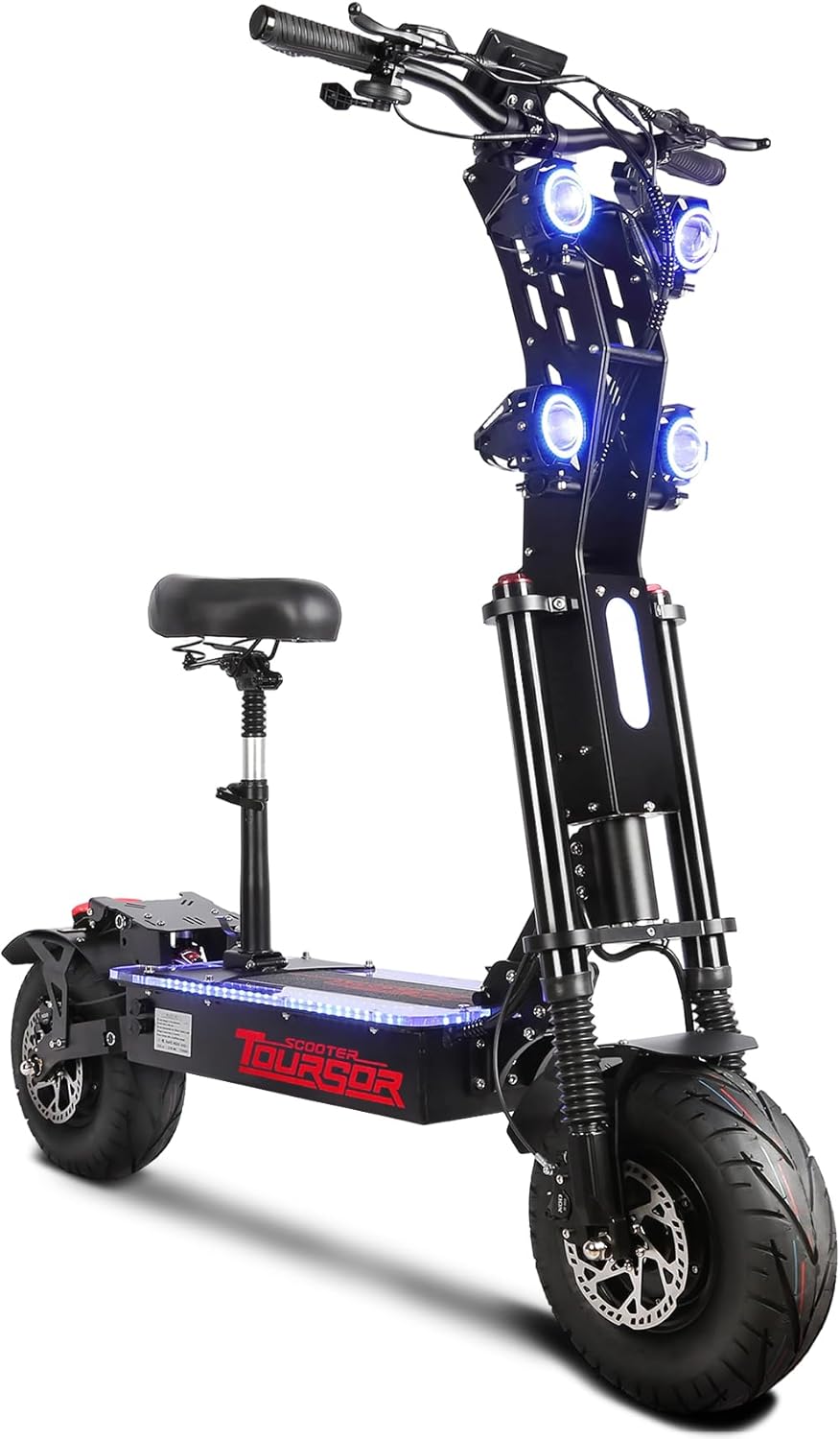 Electric Scooter Adults, Up to 65MPH 75 Miles Range, 8000W Dual Motor 13In All Terrain Fat Tires, Hydraulic Suspension and Oil Brakes, Sports Off Road Adult E-Scooter for Adults