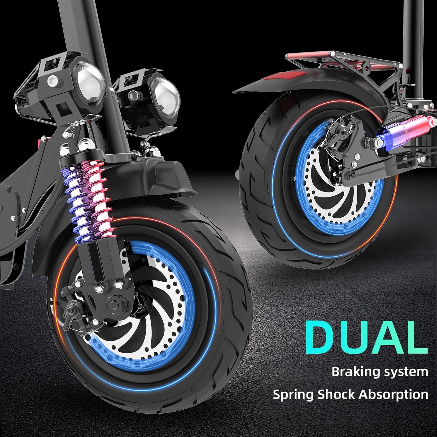 X500 Electric Scooter, 48V 2000W Dual Motor, Max 40 MPH & 40 Miles Long Range, 300 lbs Max Load, Full Suspension, Foldable E Scooter for Adults with Seat