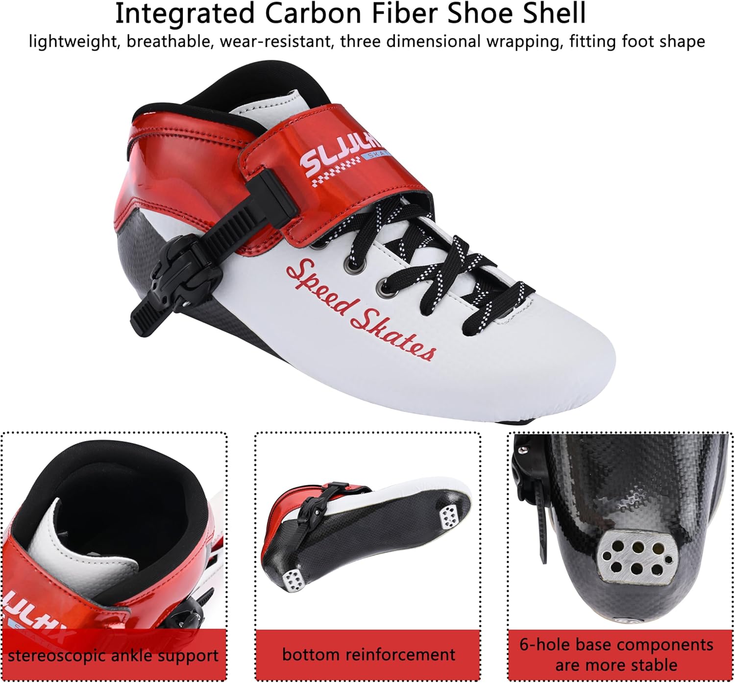 Inline Speed Skates Adult for Mens Womens, Professional Fitness Racing Skates Adult Male, High Performance Roller Skating, Black