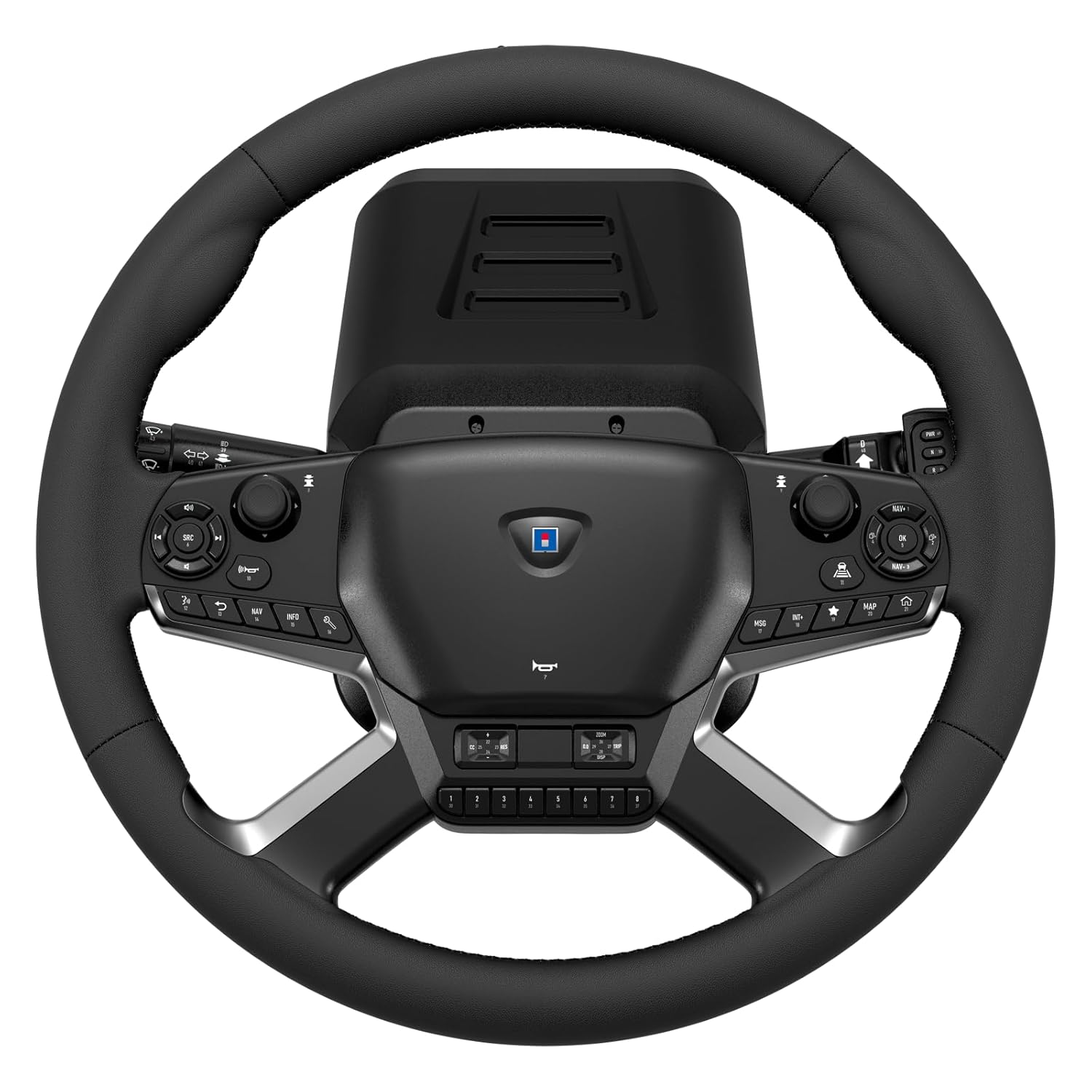 HORI Truck Control System for Windows 11/10 with Force Feedback Steering Wheel, Shifter Control Panel, & Pedals