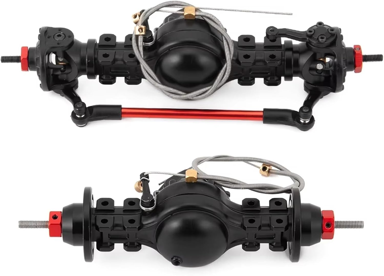 RC Car Accessories Compatible with Tamiya 1/14 RC Truck Tow Upgrade Parts Accessories Axle Metal Alloy Front Rear Differential Axle Built-in Steel Gear(Front and Rear)