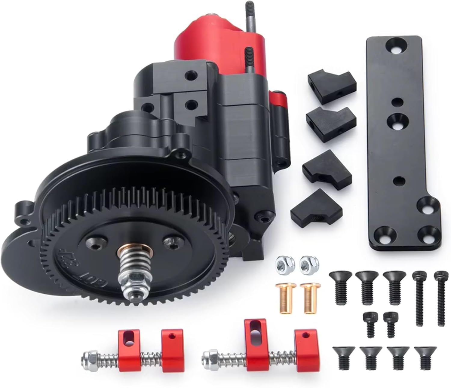 RC Cars Models Parts For Axial For SCX10 1/10 Metal 2 Speed Transmission Transfer Case Cutoff Gearbox With Motor Gear RC Car Truck Upgrade Parts