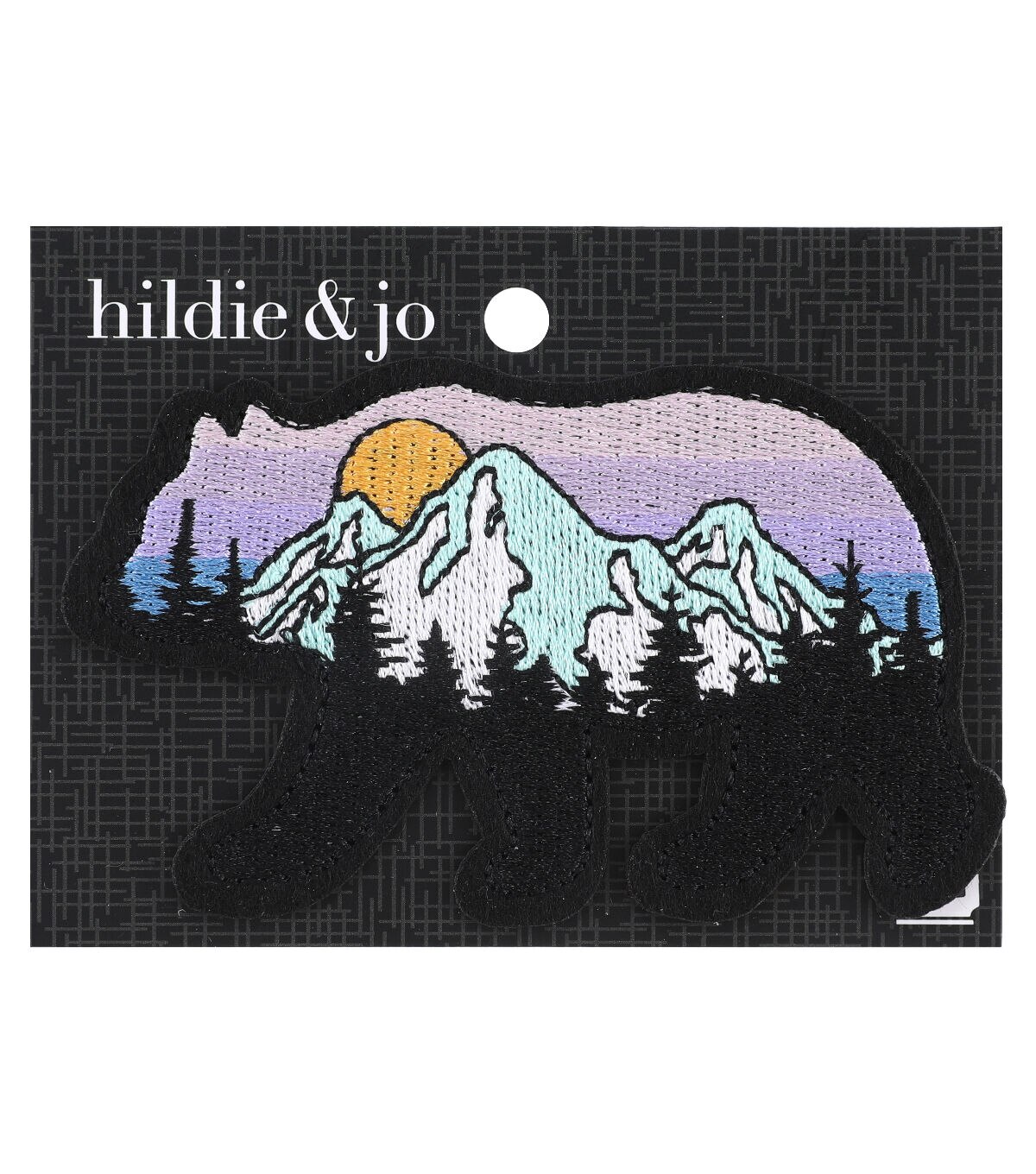 3.5 x 2.5 Mountains Bear Iron On Patch by hildie & jo