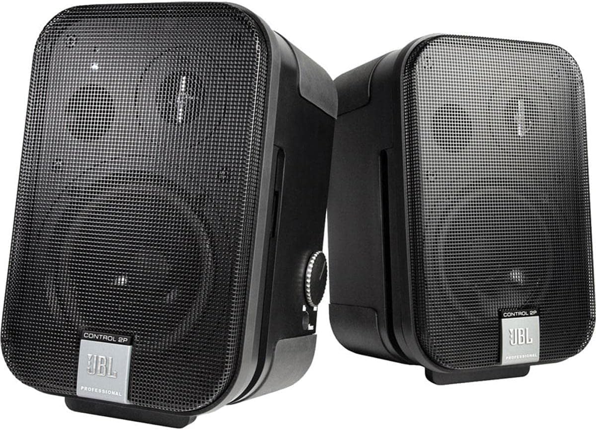 JBL Professional C2PS Control 2P Compact Powered Monitor, Desktop Reference Monitors, Master and Extension Speaker Pair, 5.25” Woofer, 35 Watts, XLR, ¼” and RCA Inputs, Black