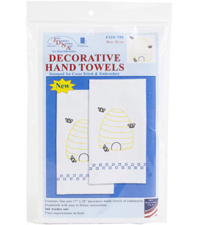 Jack Dempsey 17 x 28 Beehive Stamped Decorative Hand Towels 2pk