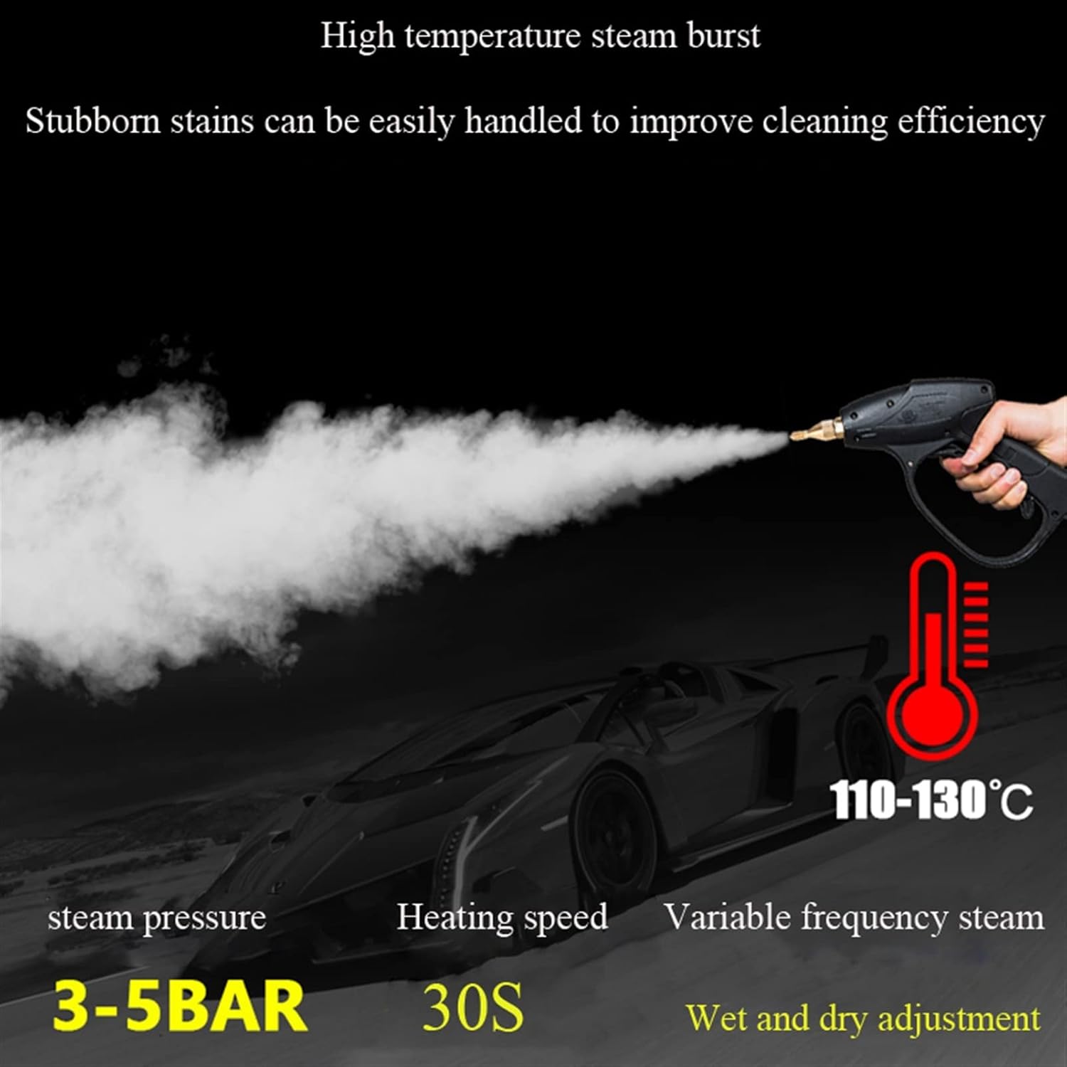 A1DFDFGOQSFG Steam Cleaning High Temperature Electric Steaming Cleaning Machine High Pressure Air Conditioner Kitchen Range Hood Car Cleaner Steam Cleaner