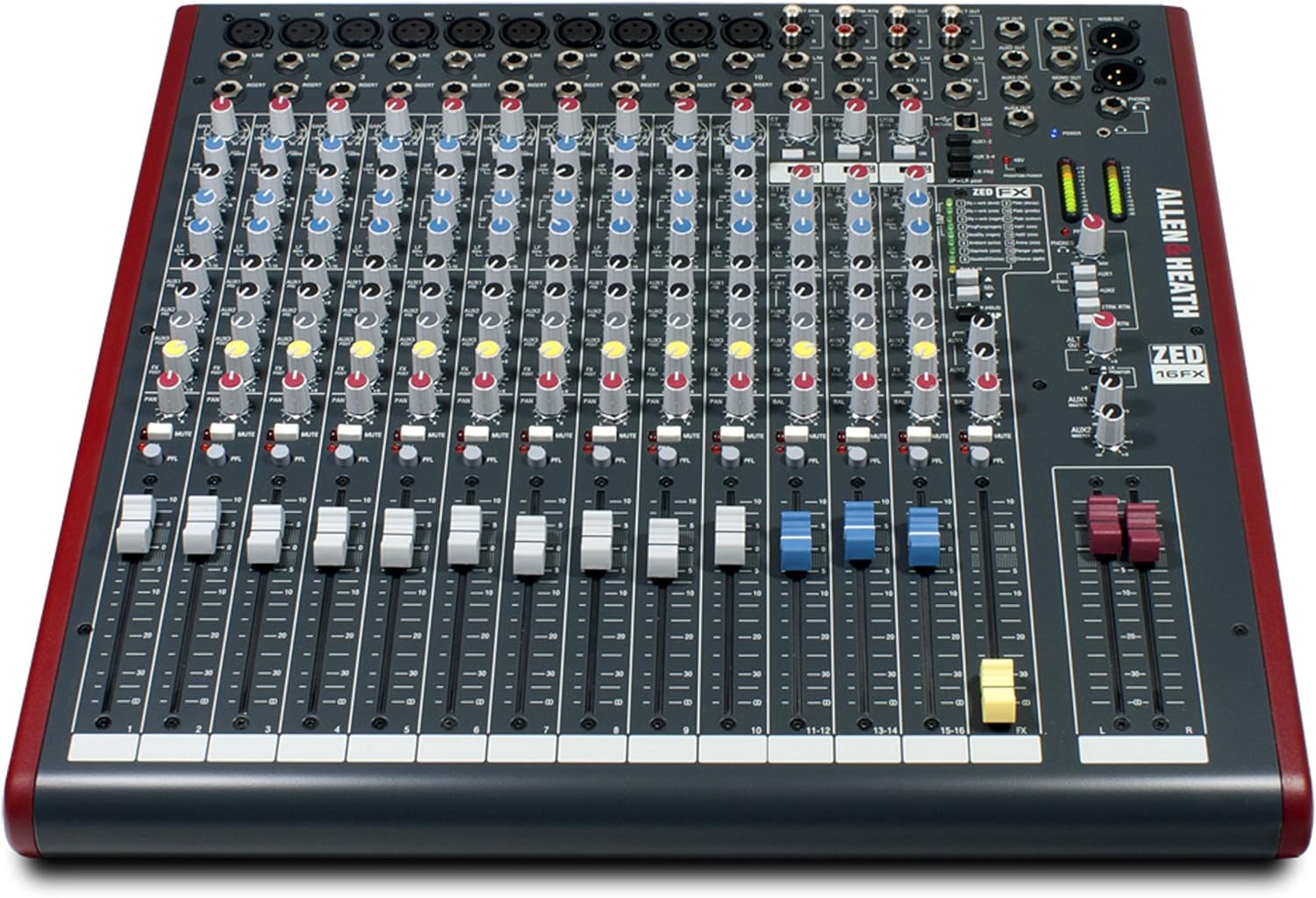 Allen & Heath ZED-16FX - 16-Channel Touring Quality Mixer with Onboard FX and USB I/O (AH-ZED-16FX)