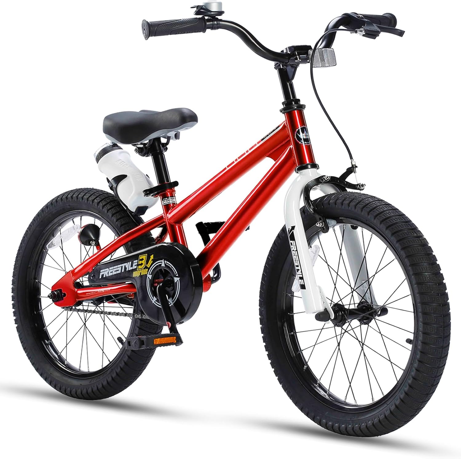 Royalbaby Kids Bikes Freestyle BMX 18 Inch Red and 20 Inch Wheel Bicycle Teens BMX White