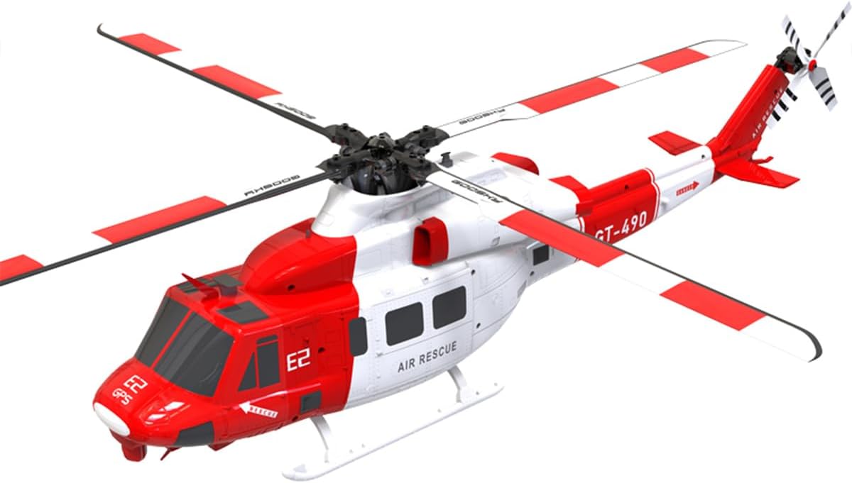 GOOSKY E2 UH-1Y RC Helicopter, 2.4G 6CH Dual Brushless Simulation Stunt Aircraft Model with GPS, Auto-Stabilization One-Key Return (RTF Version)