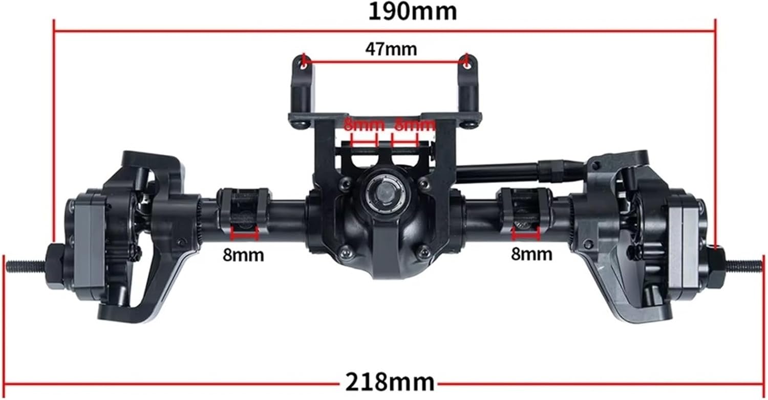 Compatible with Axial for SCX10 II 90046 90047 1/10 RC Crawler Car Upgrade Parts Accessories Aluminum Alloy Front Rear Portal Axle RC Car Part Accessories(Front Rear Axle)