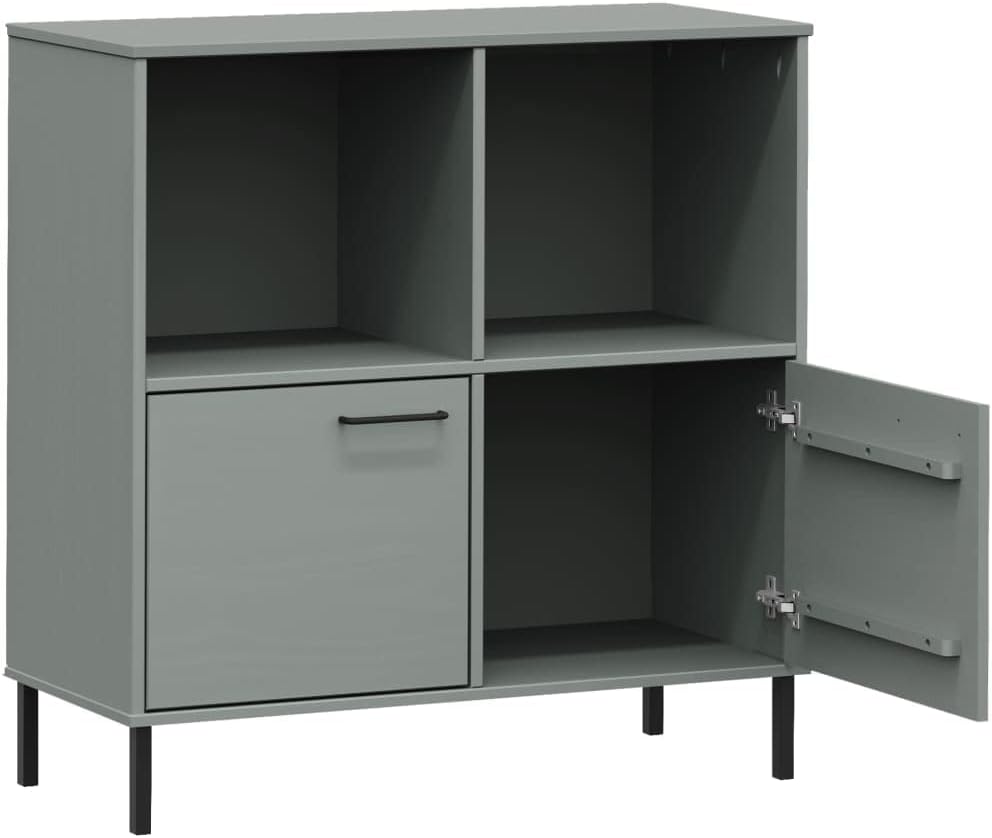 CHARMMA Bookcase with Metal Legs Gray 35.4