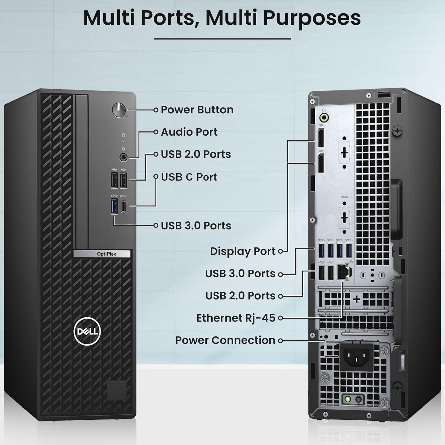 Dell OptiPlex 5080 SFF Desktop Computer PC – Intel Core i5-10500 10th Gen – 16GB DDR4 RAM – 1TB SSD – Wireless Keyboard & Mouse – Built-in WiFi – DisplayPorts – Business PC – Windows 11 Pro (Renewed)