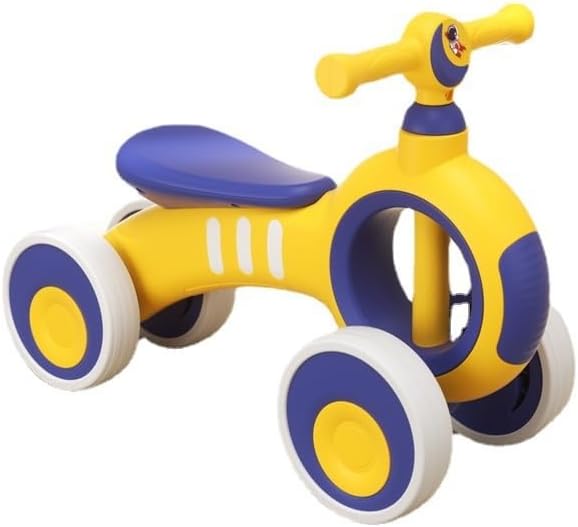 Baby Balance Bike No Pedal 4 Silence Wheels First Riding on Toys for 1 Year Old Boys Girls First Gifts(Yellow,No Light)