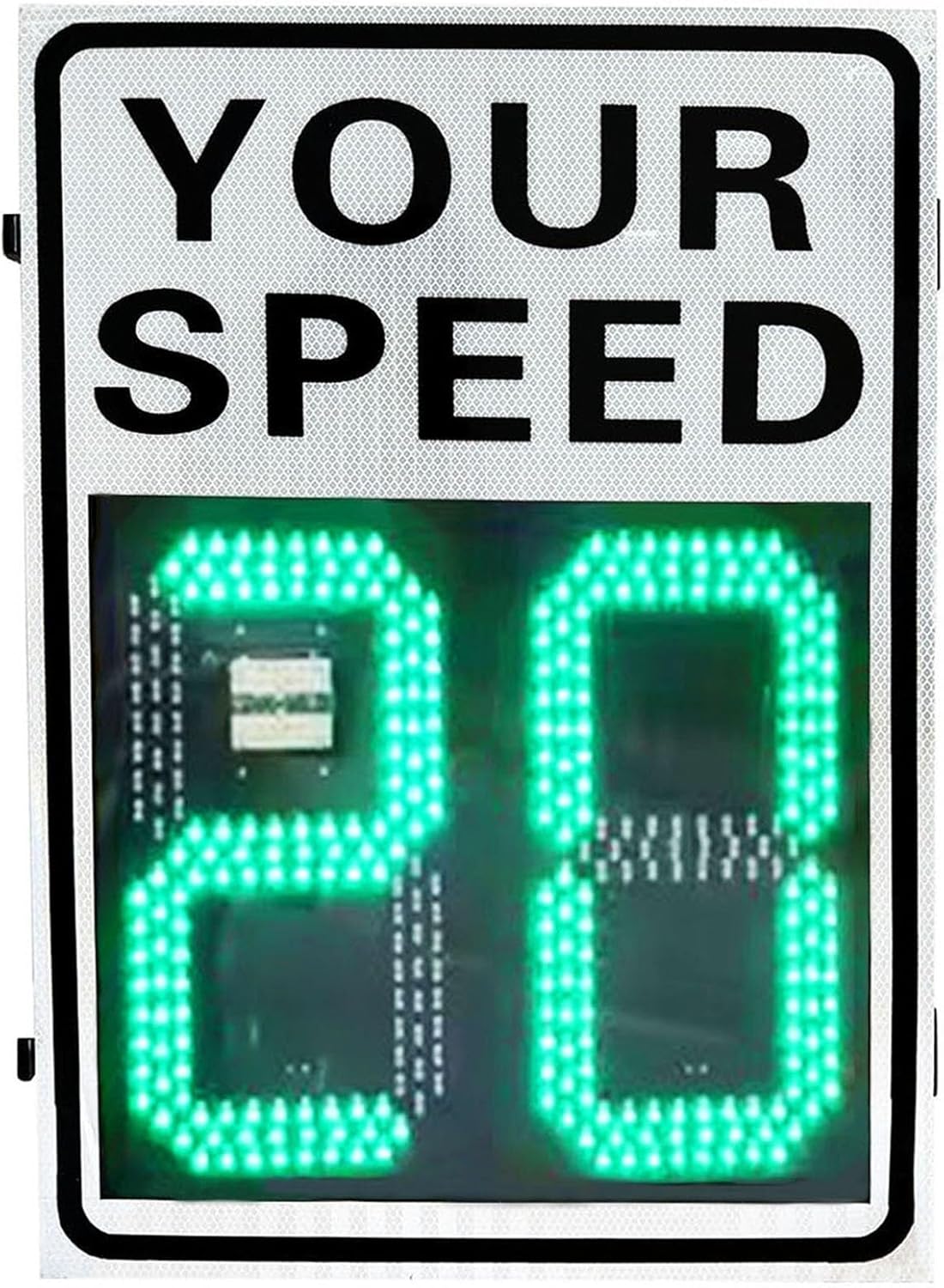 Road Safety Warning Signs, Radar Speed Detection, Solar Powered LED Limit, Reflective Traffic with Accessories(60 * 90cm)